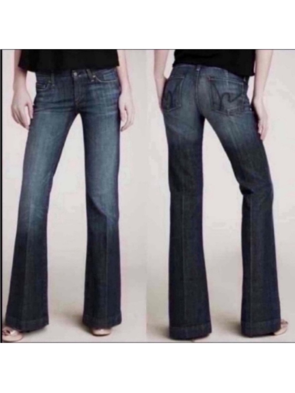 Citizens Of Humanity Dark Blue Wide Leg Jeans